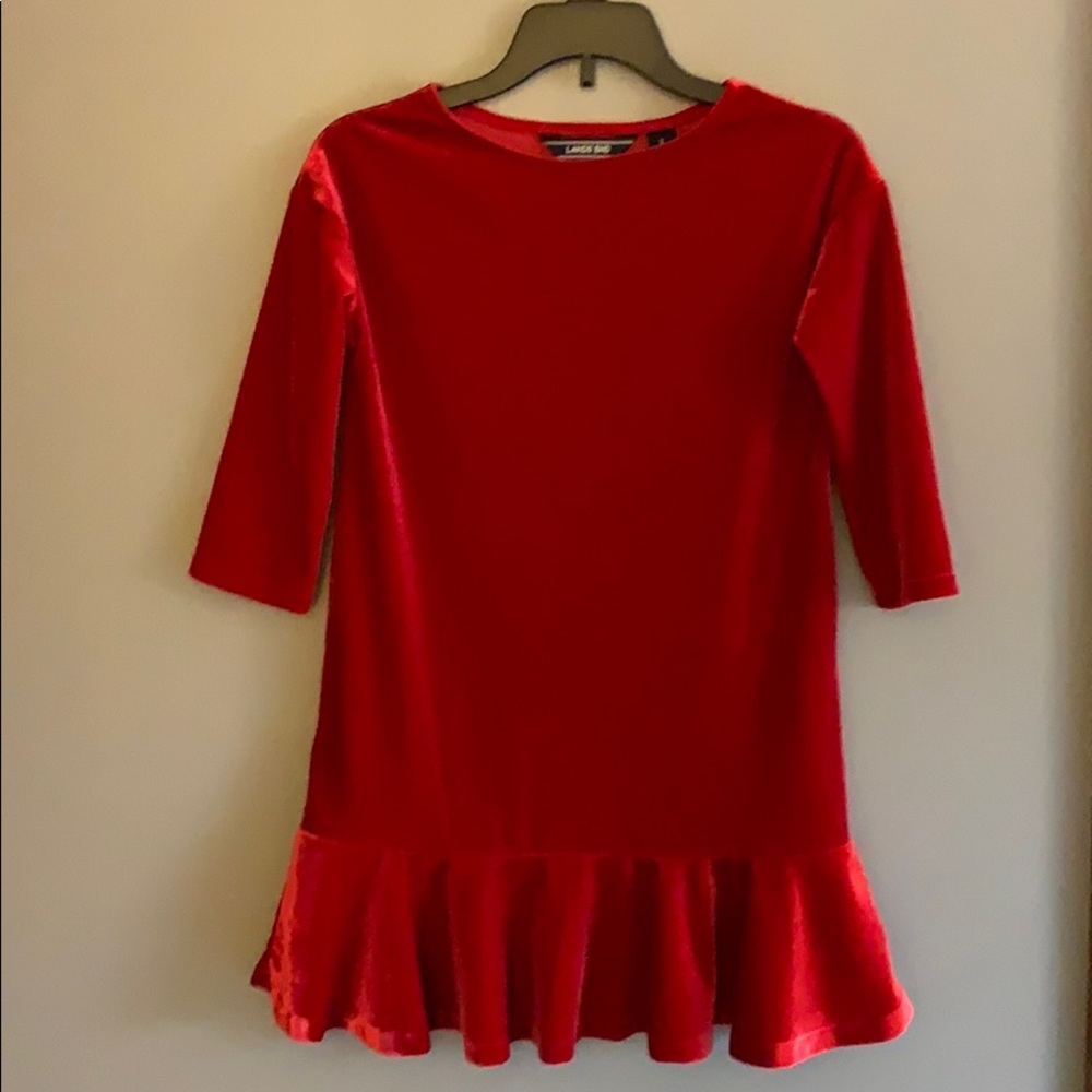 Lands End drop waist velveteen dress
